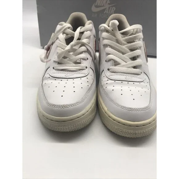 Nike Air Force 1 Low Gym Red/Wht Sneakers AV6252-101-6Y Pre Owned - Picture 3 of 7